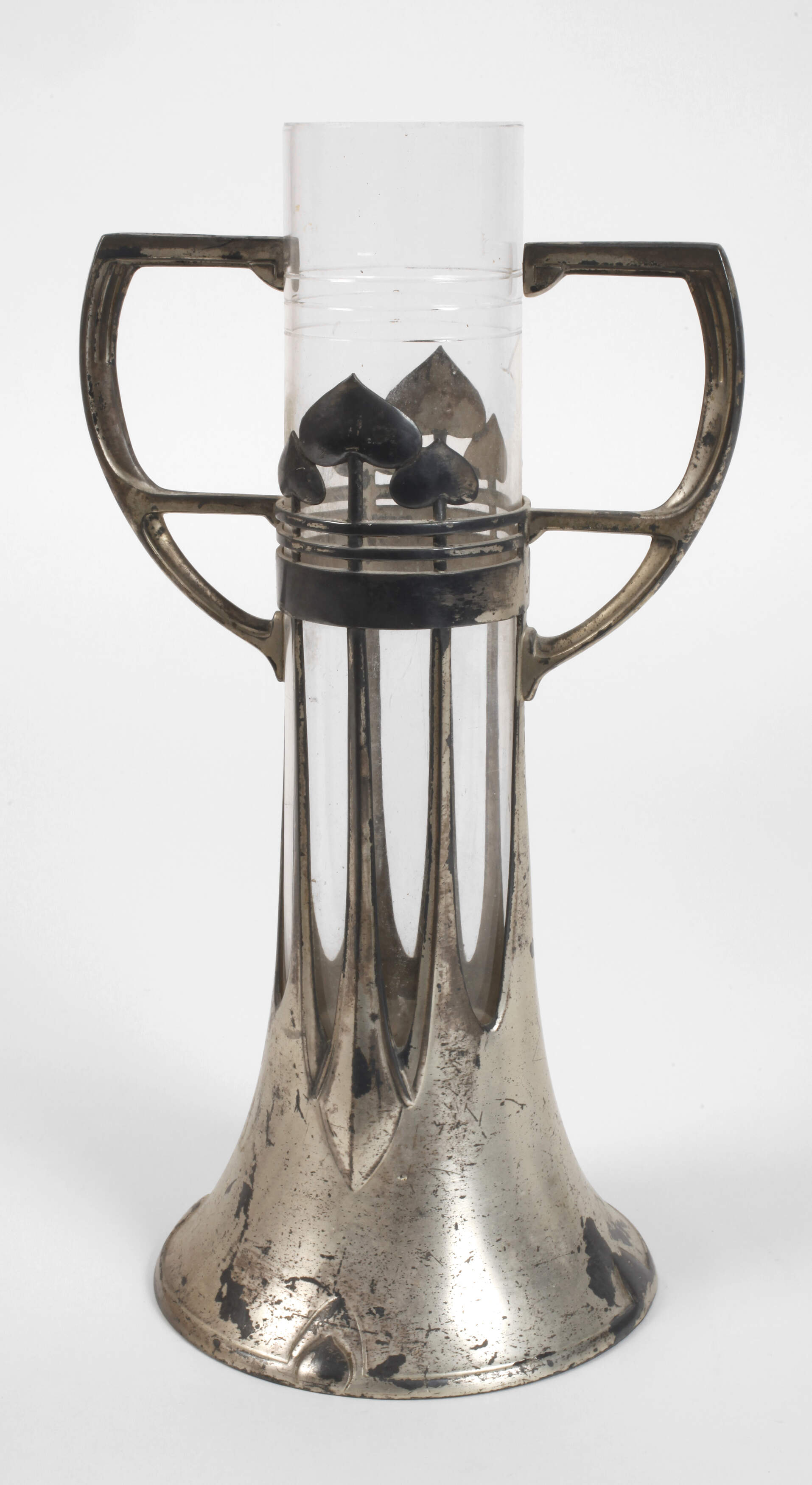 Jugendstilvase mit Glaseinsatz