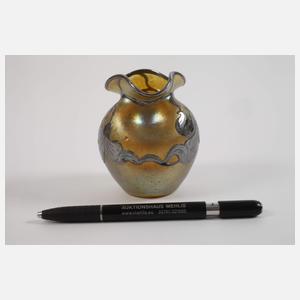 Loetz Witwe kleine Vase mit Silveroverlay