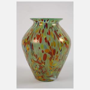 Loetz Witwe Vase mit bunten Kröselaufschmelzungen