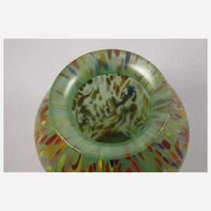 Loetz Witwe Vase mit bunten Kröselaufschmelzungen