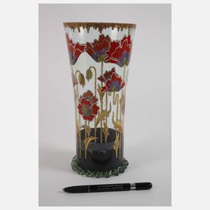 Fritz Heckert Vase mit Mohndekor