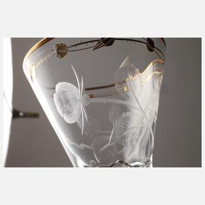 Moser Karlsbad sechs Gläser aus der Serie "Rose"