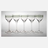 Poschinger fünf Likörgläser Würfelschliff111