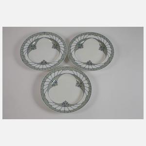 Meissen sechs Teller aus dem "Flügelmuster-Service“