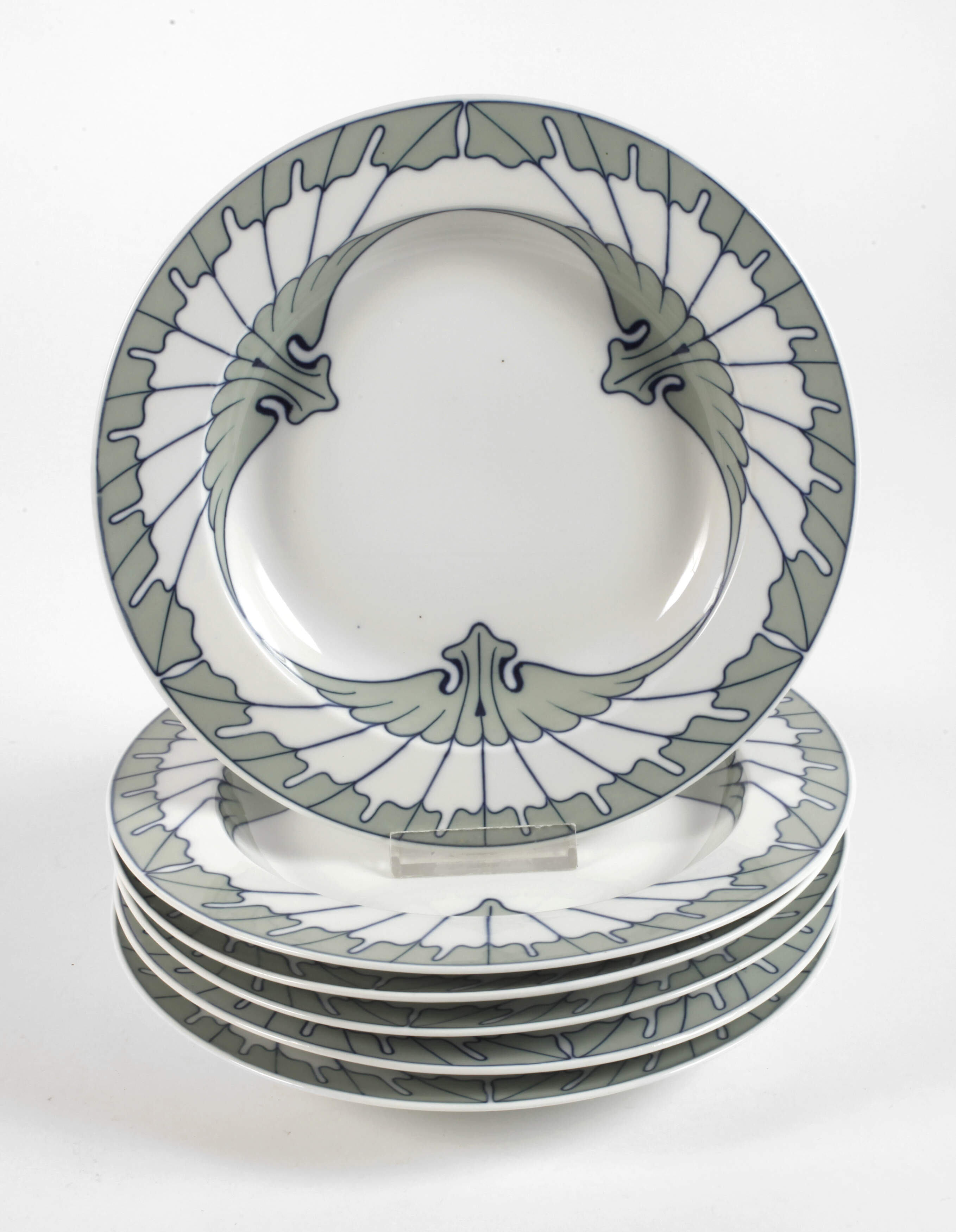 Meissen sechs Teller aus dem "Flügelmuster-Service“