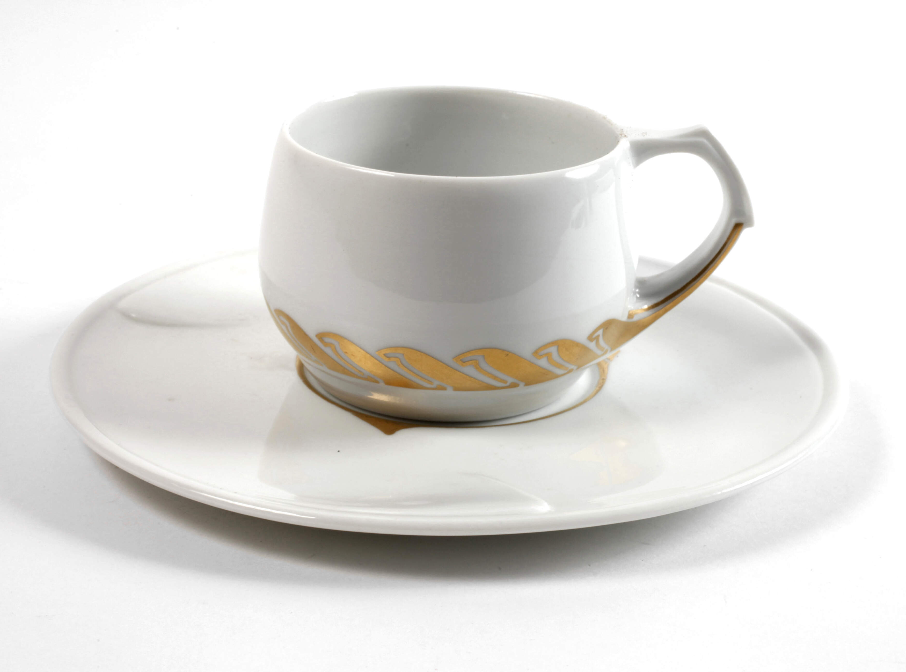 Meissen Teetasse mit Untertasse "Peitschenhieb"