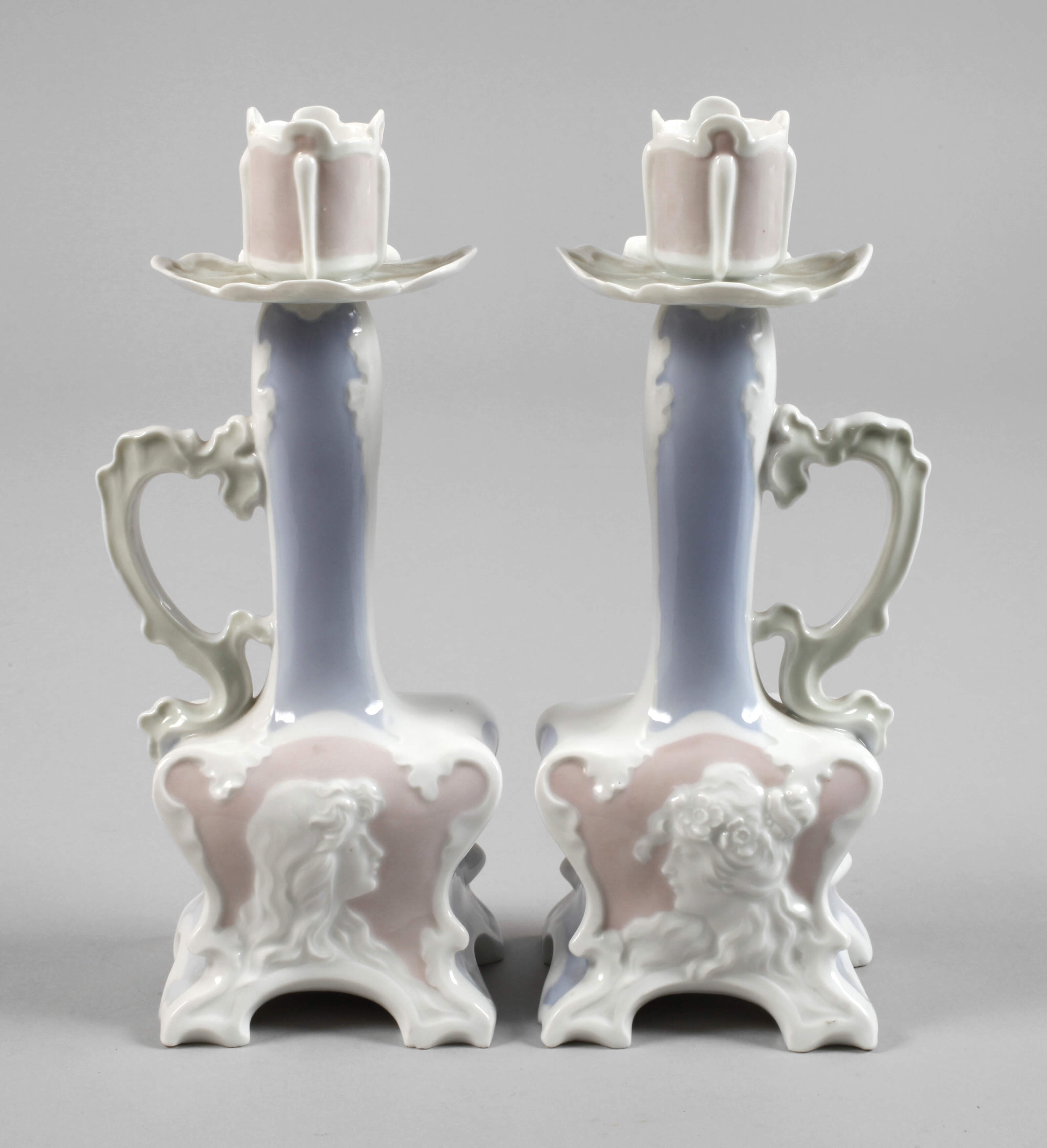 Müller Schwarza-Saalbahn Paar Leuchter Jugendstil