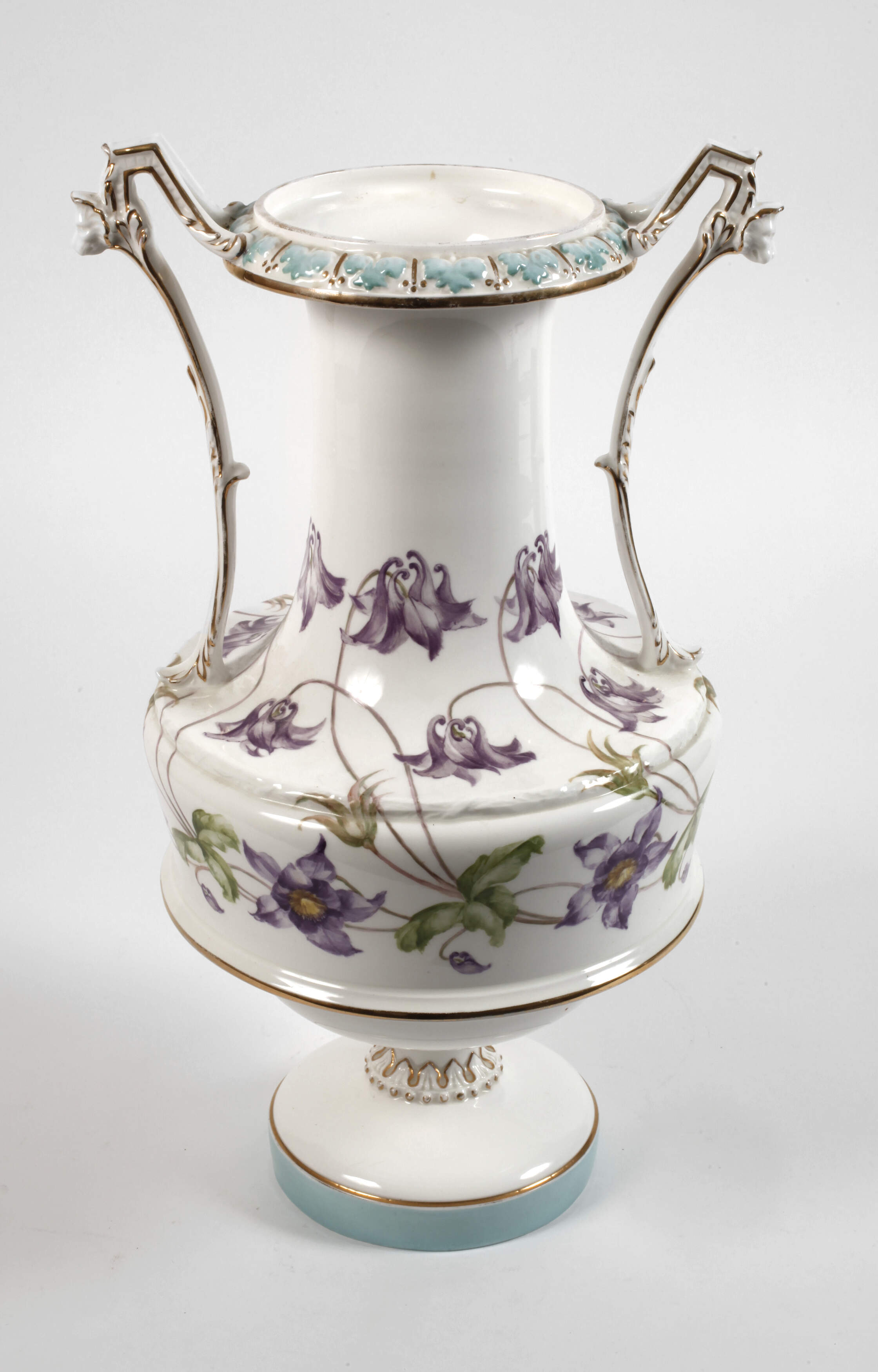 Rörstrand Schweden große Prunkvase Akeleiendekor