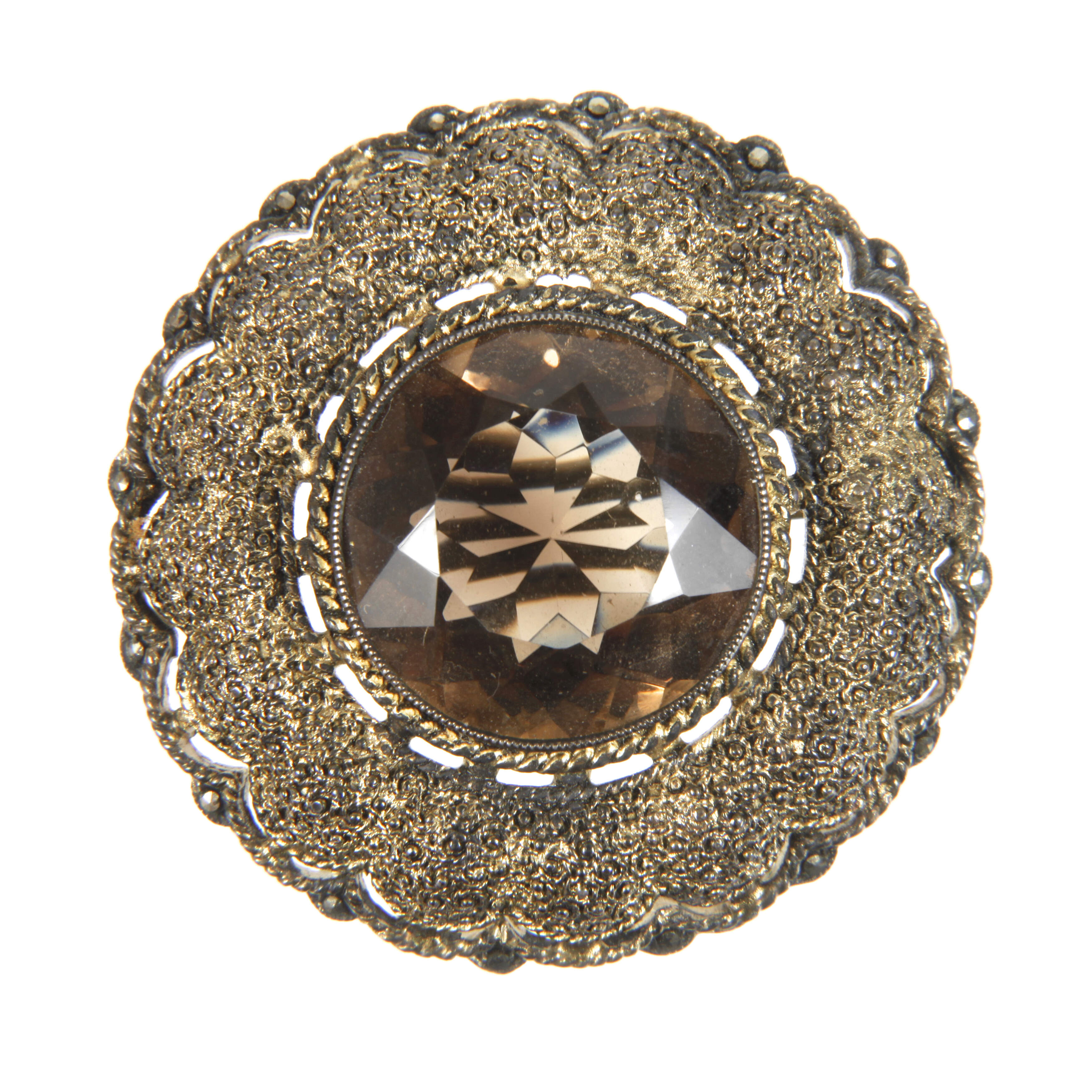 Theodor Fahrner Brosche mit Rauchquarz