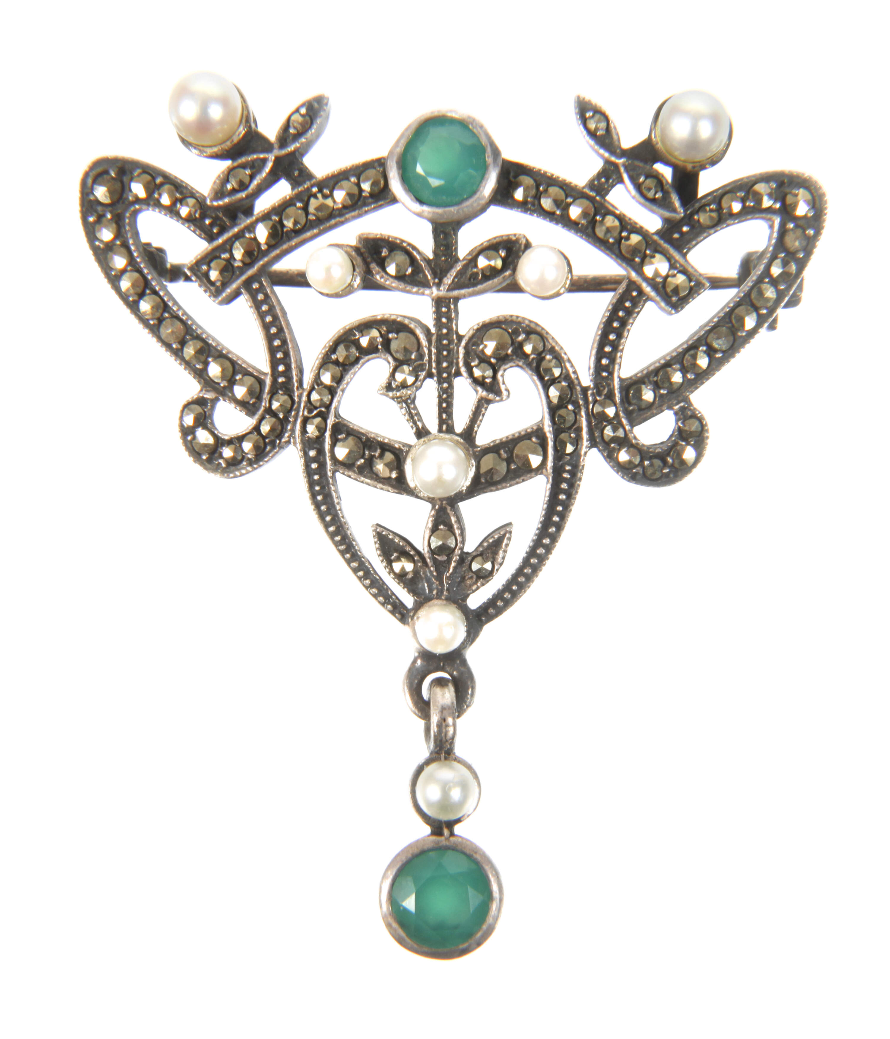 Brosche mit Steinbesatz