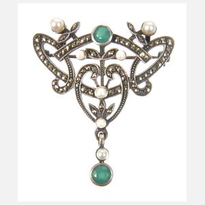 Brosche mit Steinbesatz