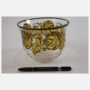 Glasschale mit Schwarzlotmalerei