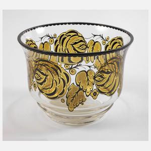 Glasschale mit Schwarzlotmalerei