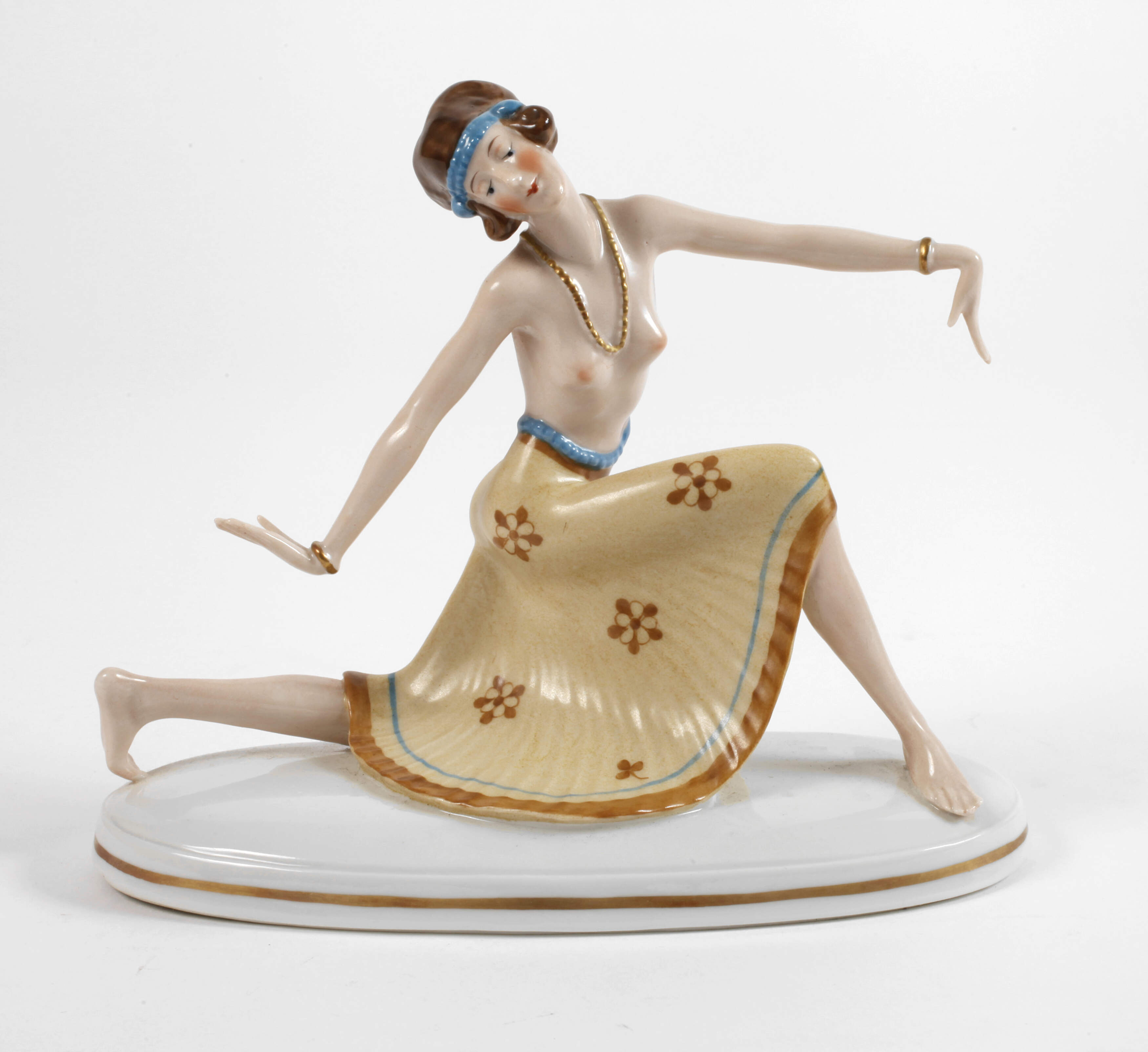 Hertwig & Co. Katzhütte Ausdruckstänzerin Art déco