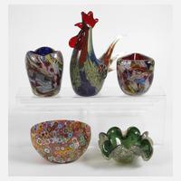 Murano vier Schalen und ein Hahn111