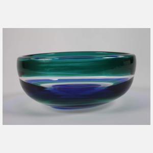 Murano Venini Schale "A fasce di colore"