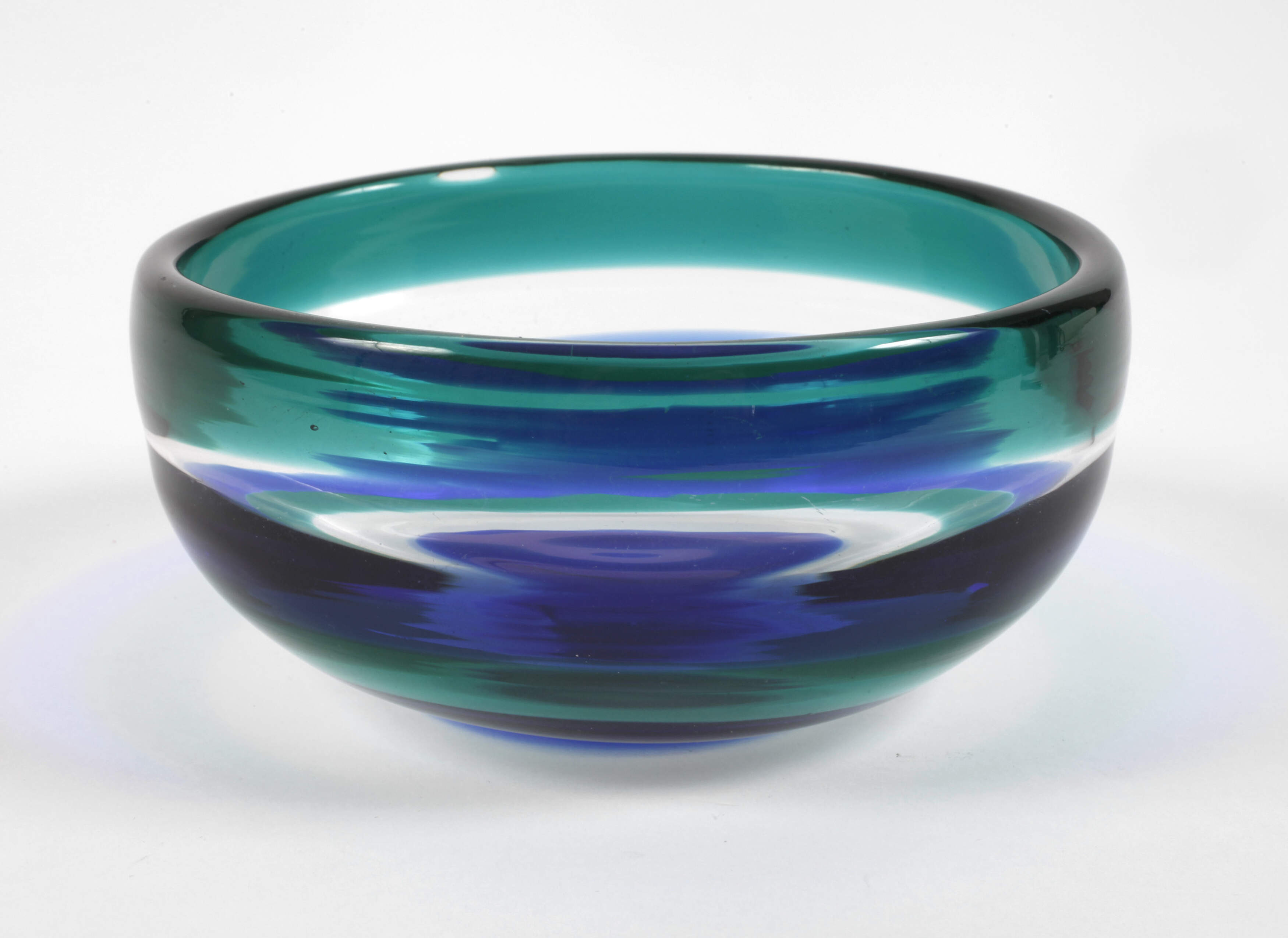 Murano Venini Schale "A fasce di colore"