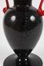 Murano Fratelli Toso Henkelvase Rosso nero