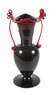 Murano Fratelli Toso Henkelvase Rosso nero