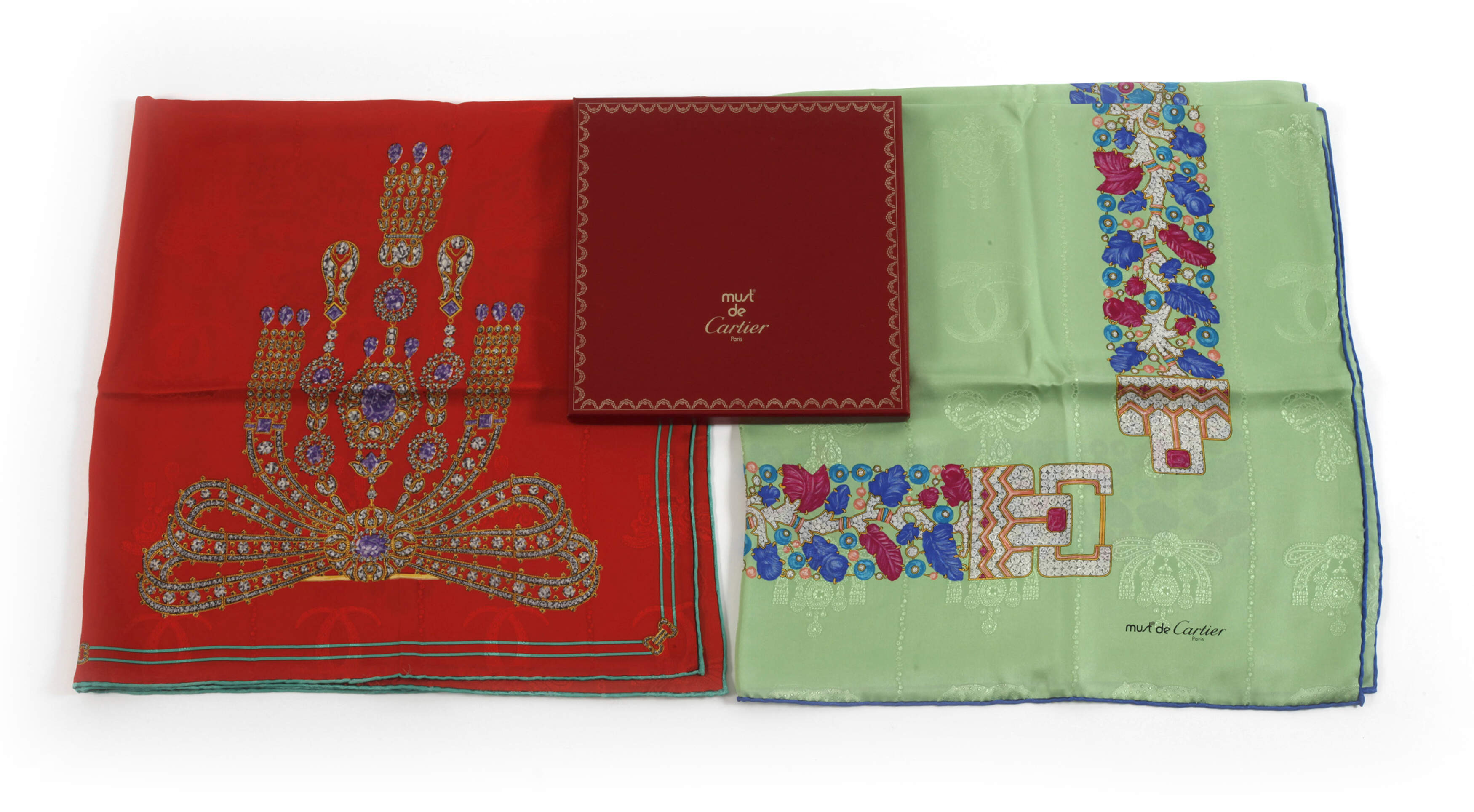 Zwei Seidentücher Cartier