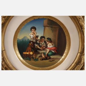 Wandteller "Kinder beim Würfelspiel"