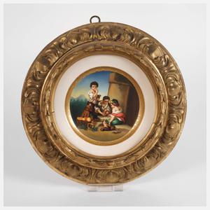 Wandteller "Kinder beim Würfelspiel"