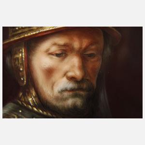 Wallendorf Bildplatte "Der Mann mit dem Goldhelm"