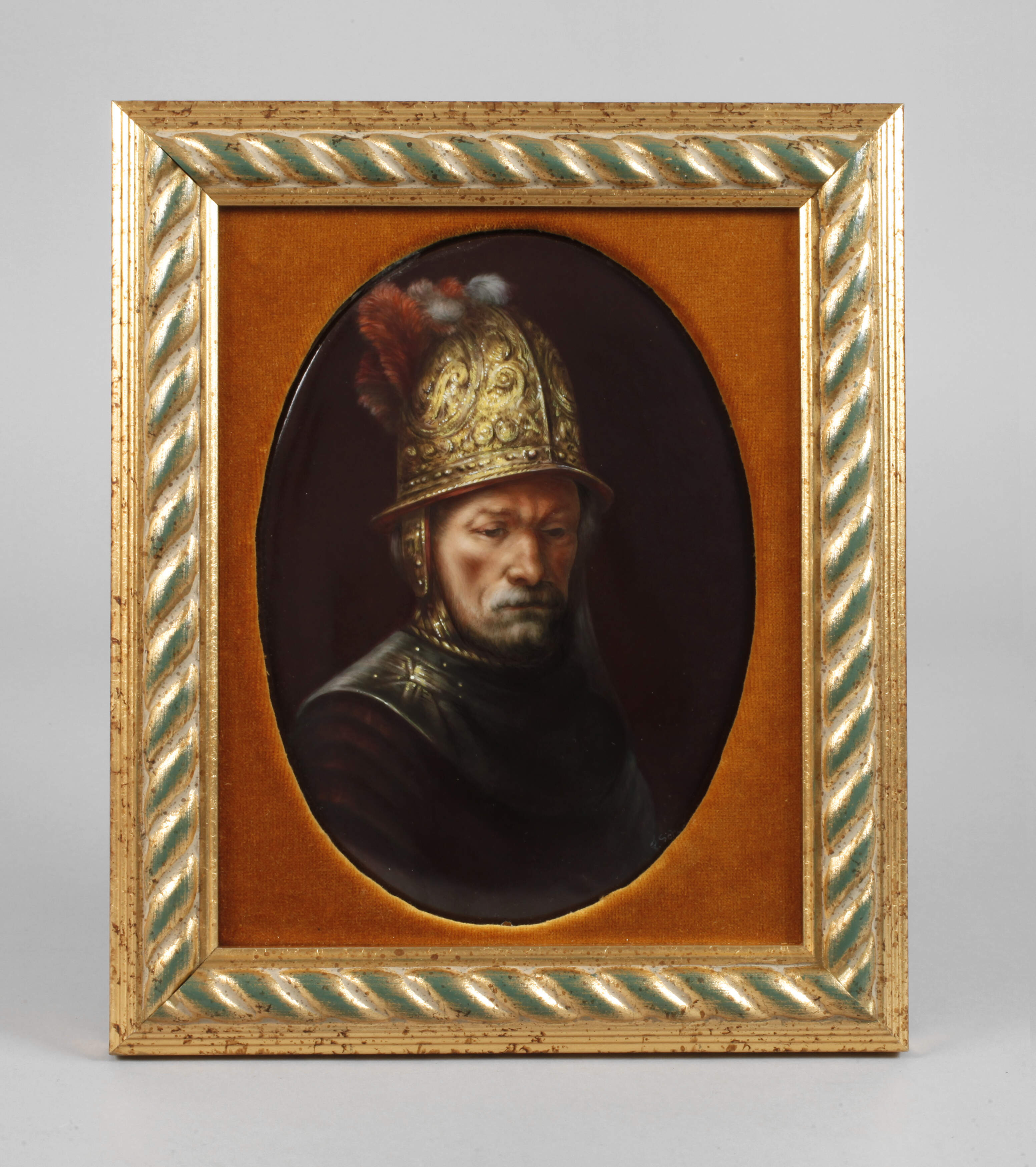 Wallendorf Bildplatte "Der Mann mit dem Goldhelm"