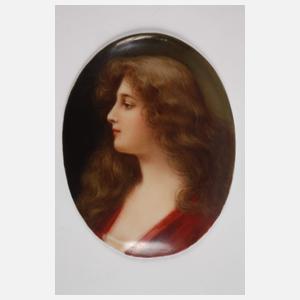 Kleine Bildplatte Mädchenportrait in Tischrahmen