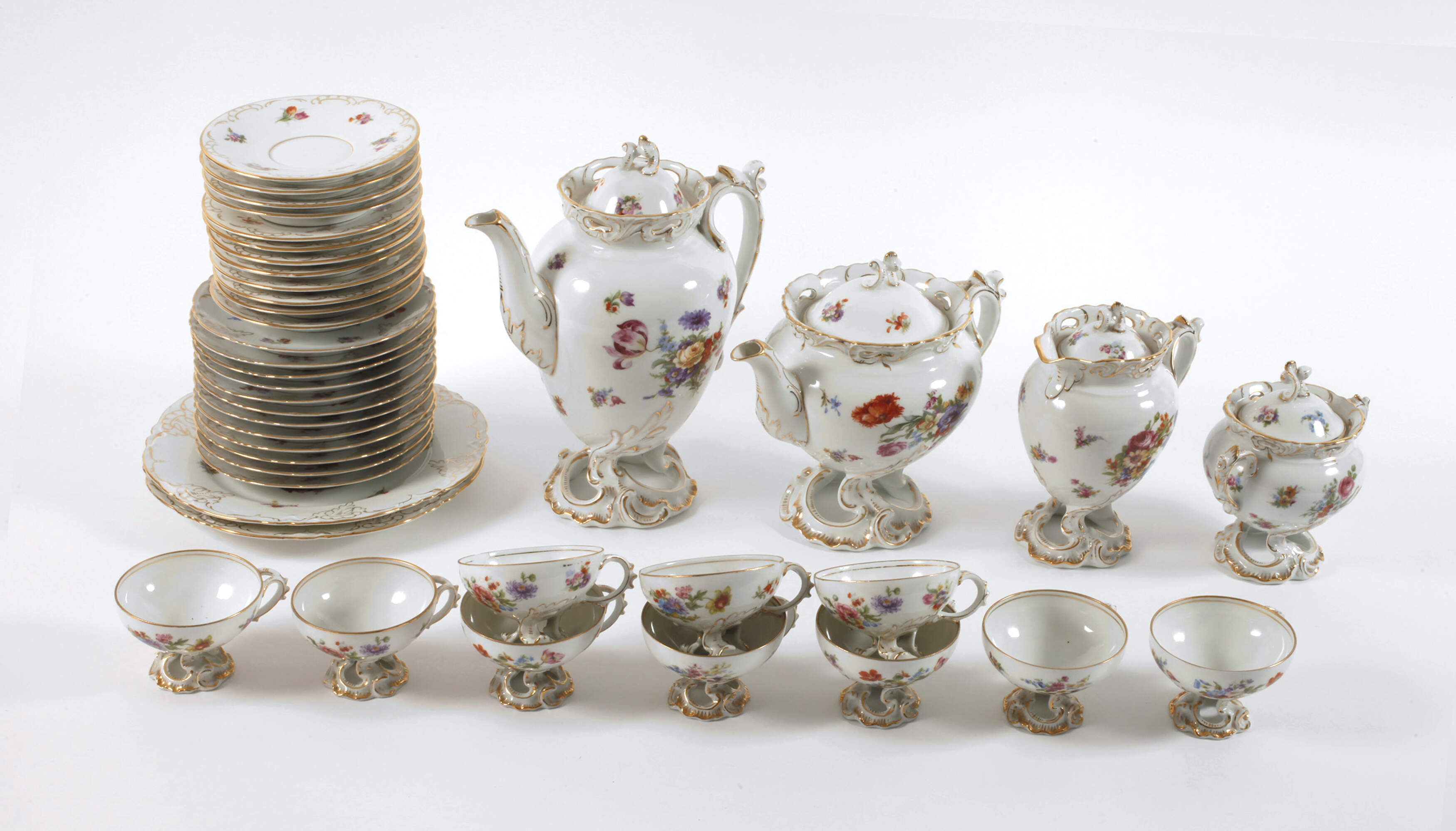 Fraureuth prunkvolles Kaffee-/Teeservice "Rokoko"