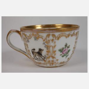 Gardner Moskau Deckeltasse Tiermalerei