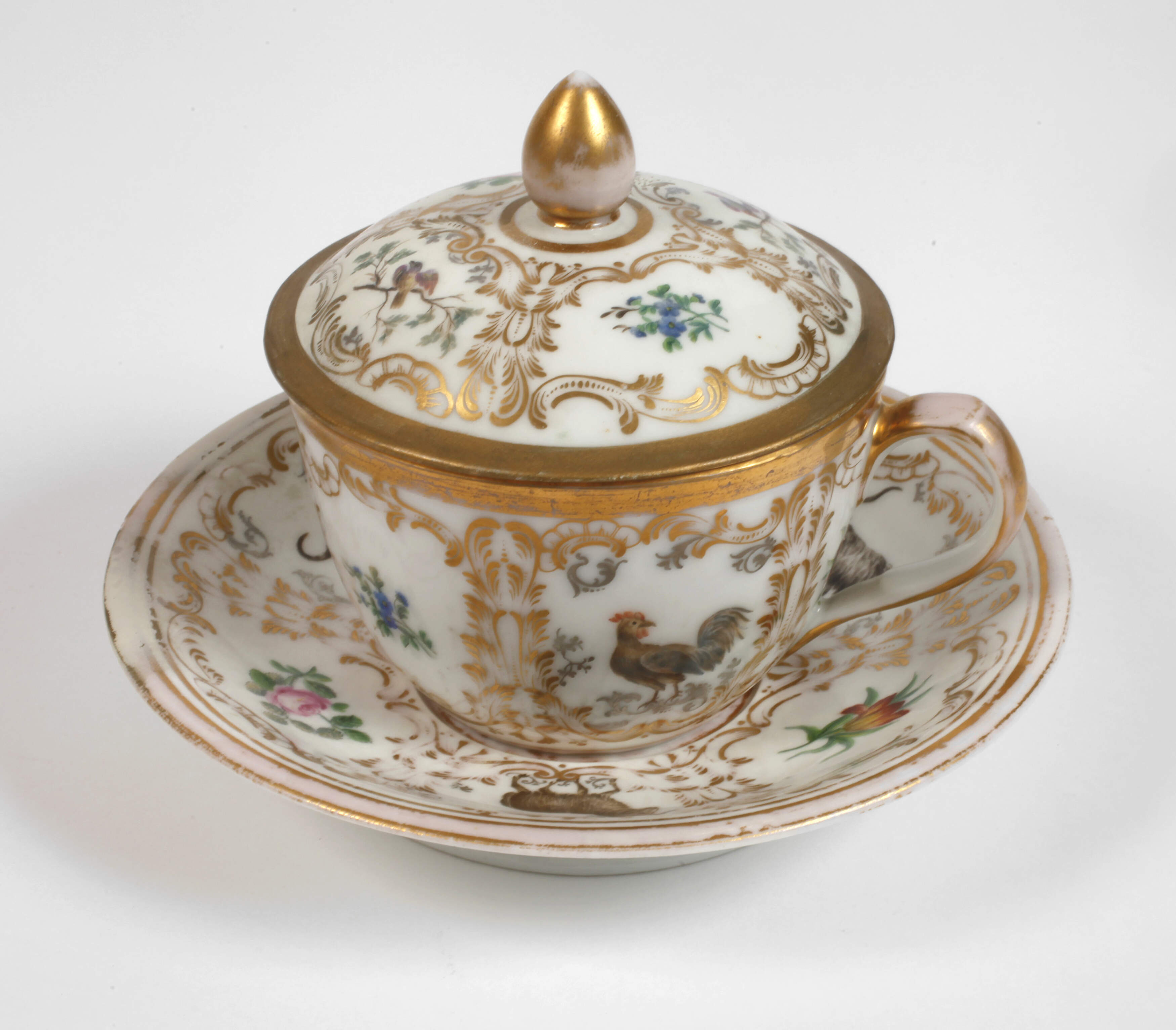 Gardner Moskau Deckeltasse Tiermalerei