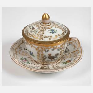 Gardner Moskau Deckeltasse Tiermalerei