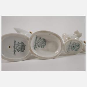 Hutschenreuther große Papageiengruppe und Miniatur-Raben