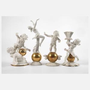 Hutschenreuther Konvolut Goldkugel-Figuren