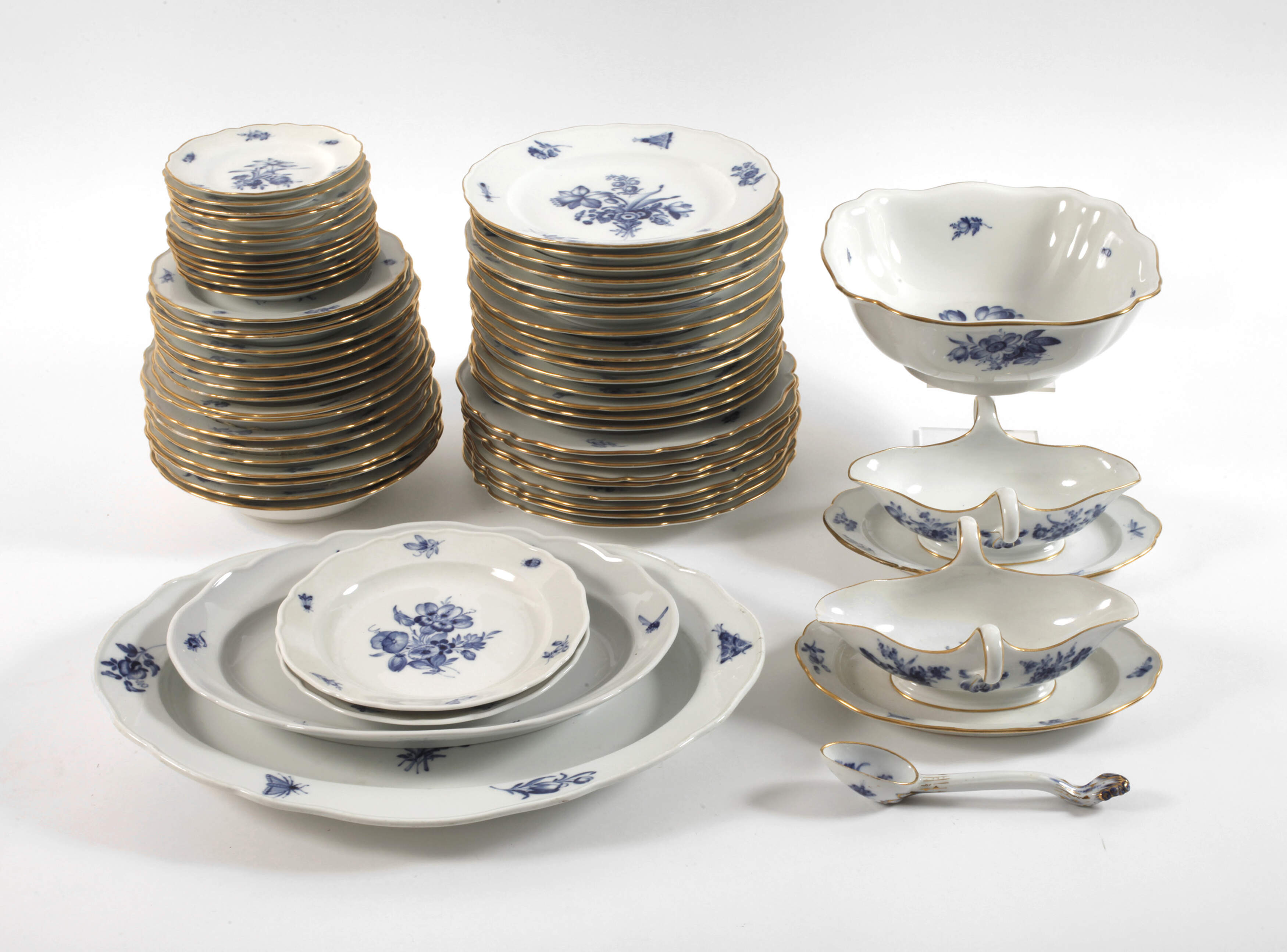 Meissen umfangreiches Speiseservice "Blaue Blume"