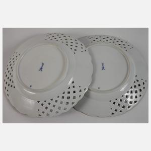 Meissen zwei Durchbruchteller "Zwiebelmuster