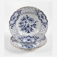 Meissen zwei Durchbruchteller "Zwiebelmuster111