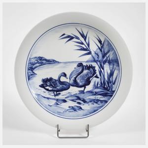 Meissen Wandteller "Schwarze Schwäne"