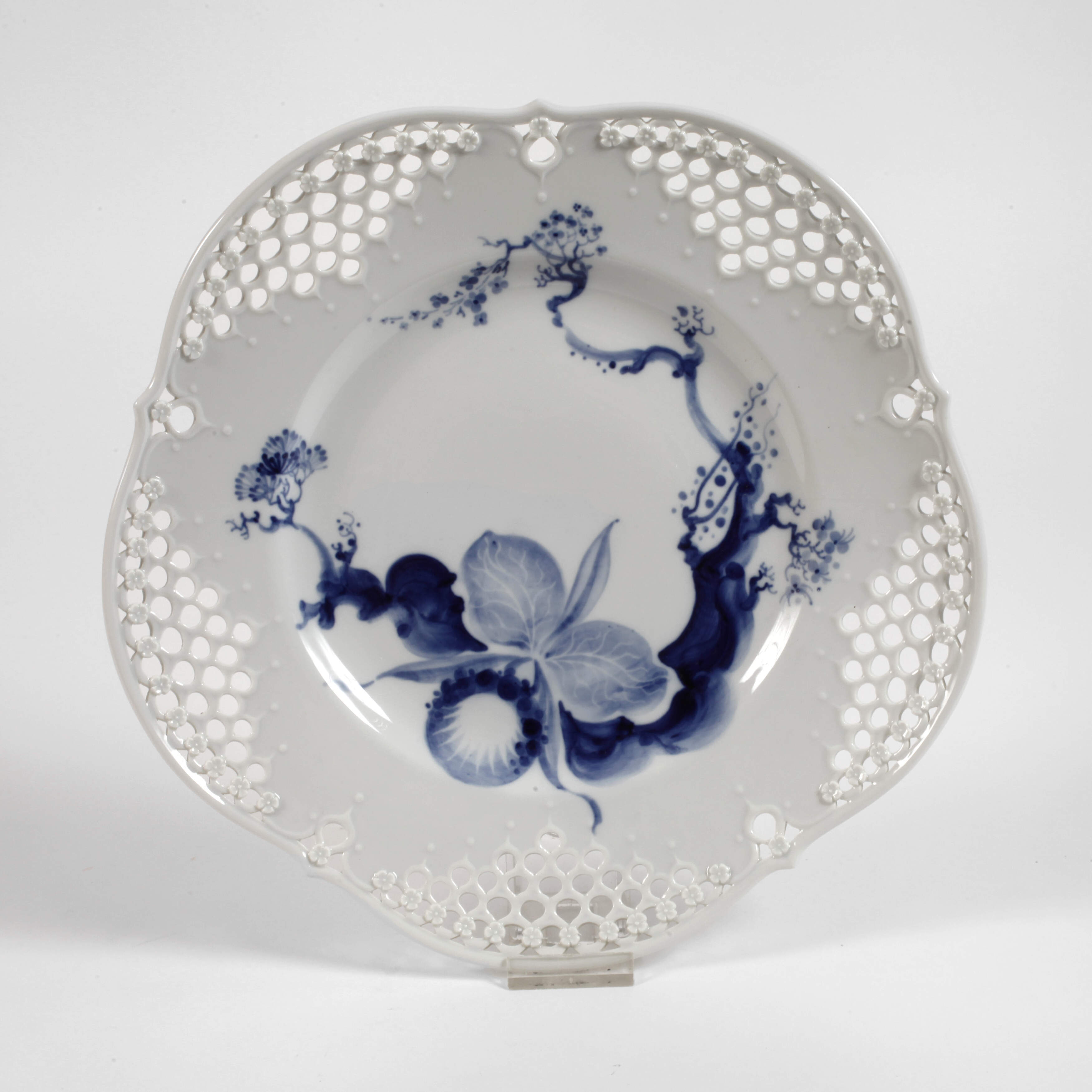 Meissen Durchbruchteller "Orchidee auf Ast"