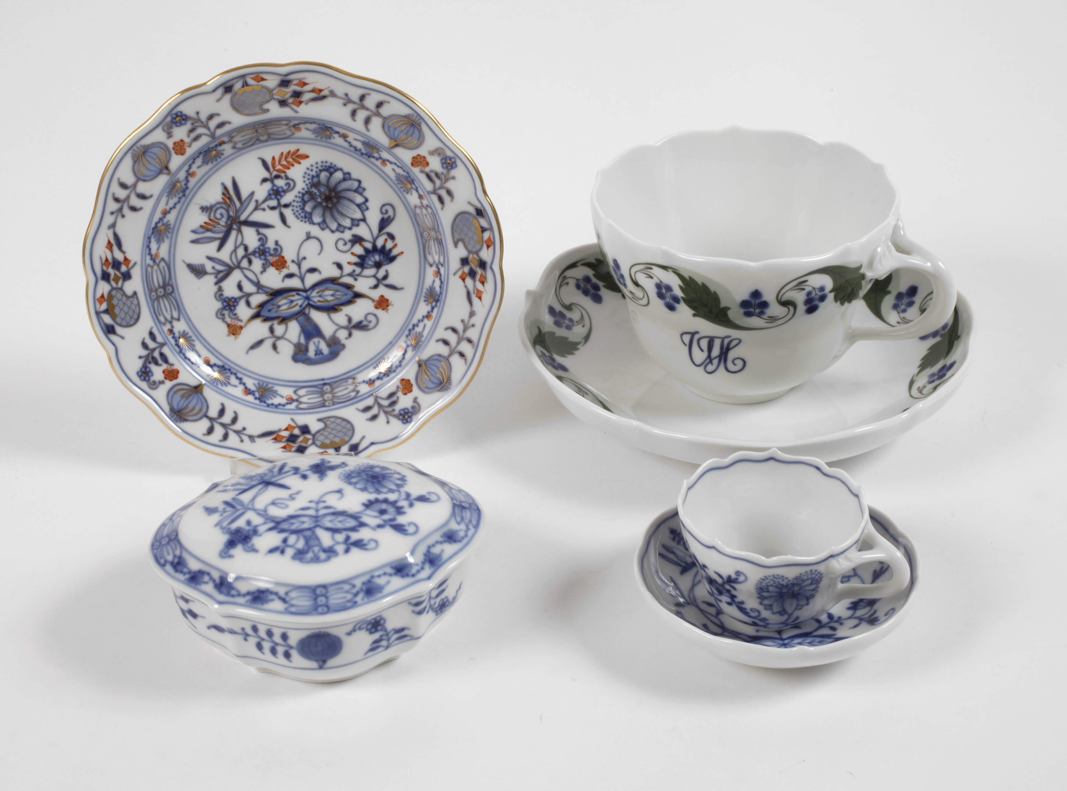 Meissen Konvolut Unterglasurmalerei