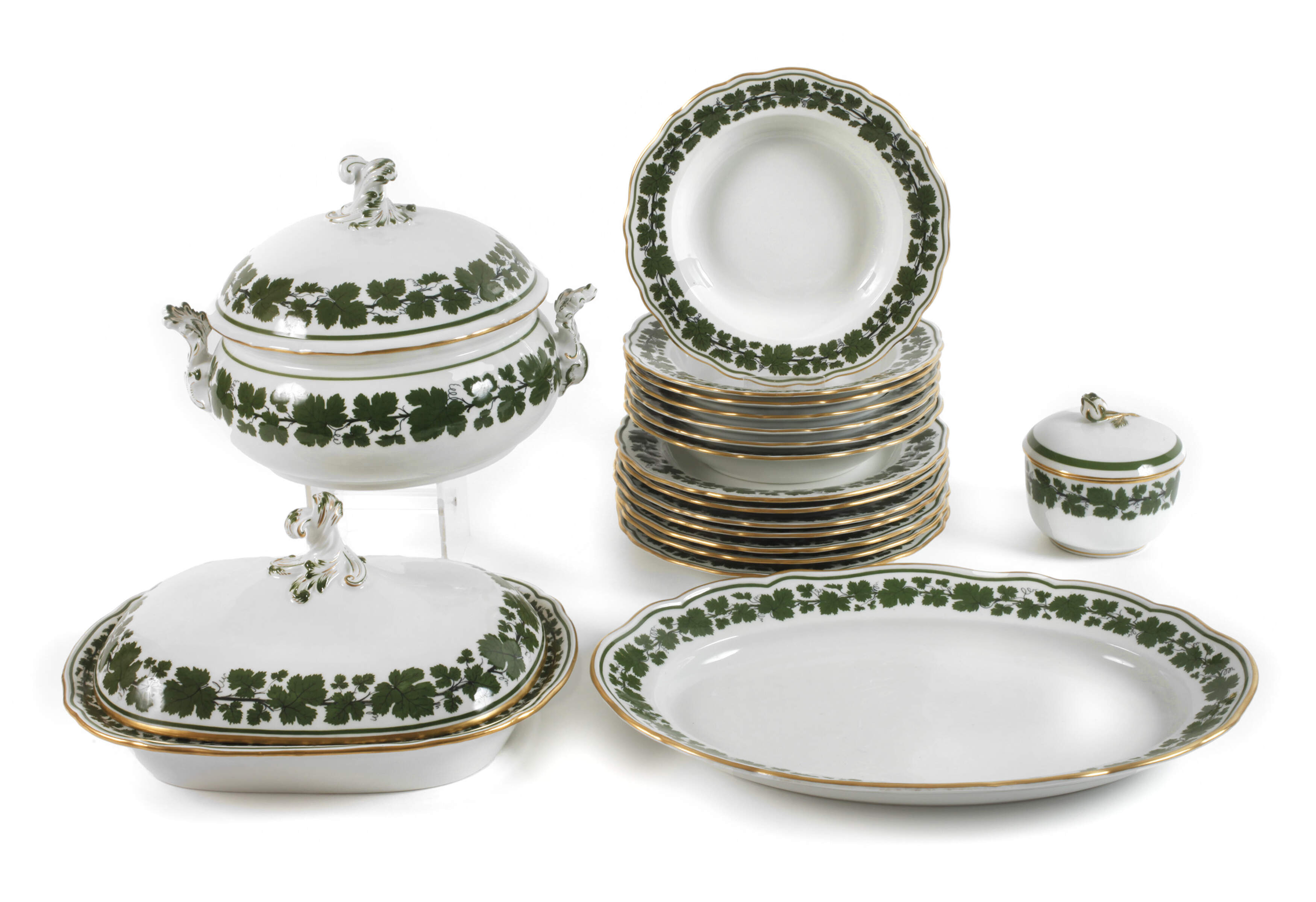 Meissen Speiseservice Weinlaubdekor/Goldrand