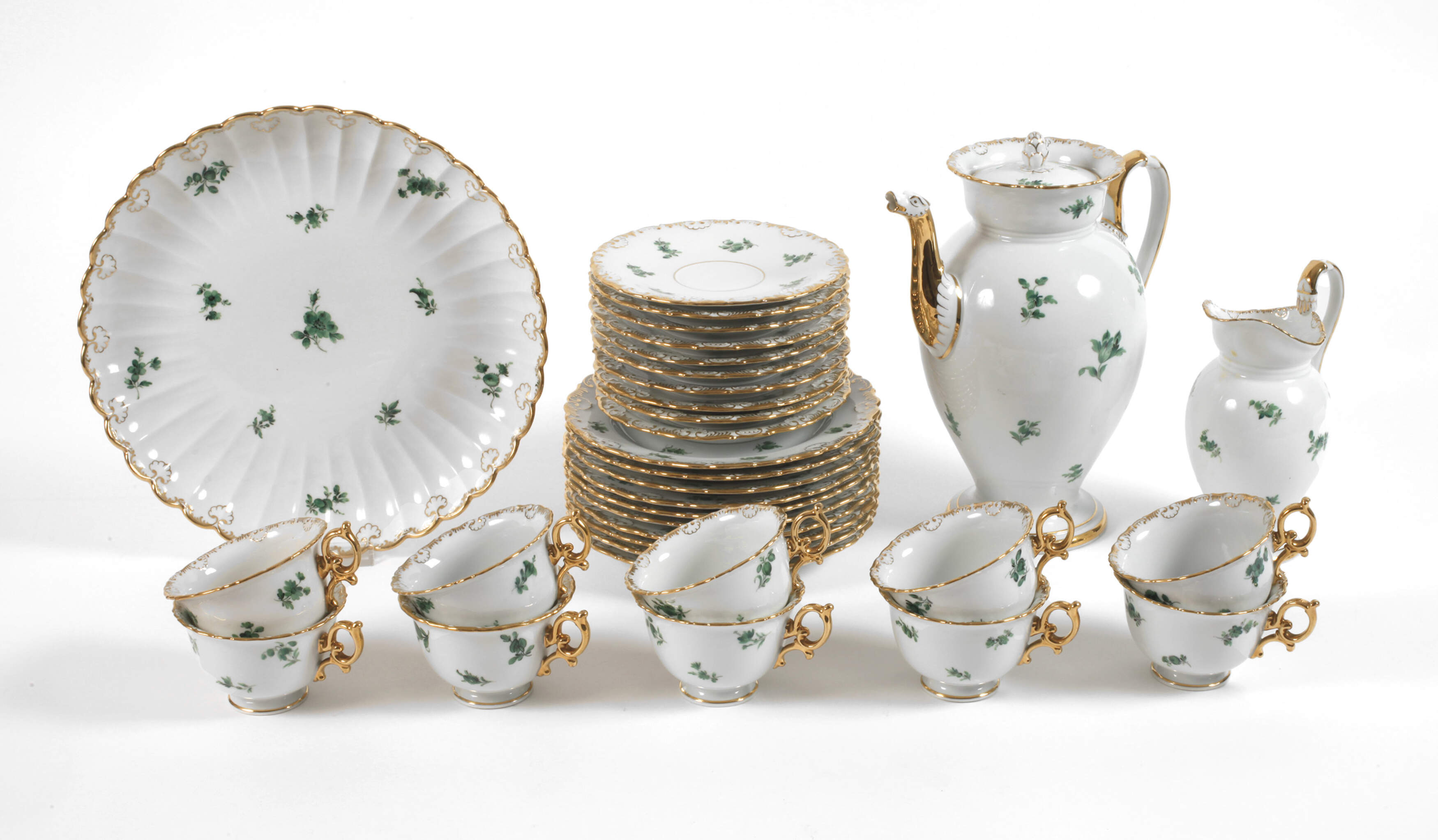 Meissen prunkvolles Kaffeeservice "Blumenzweige"