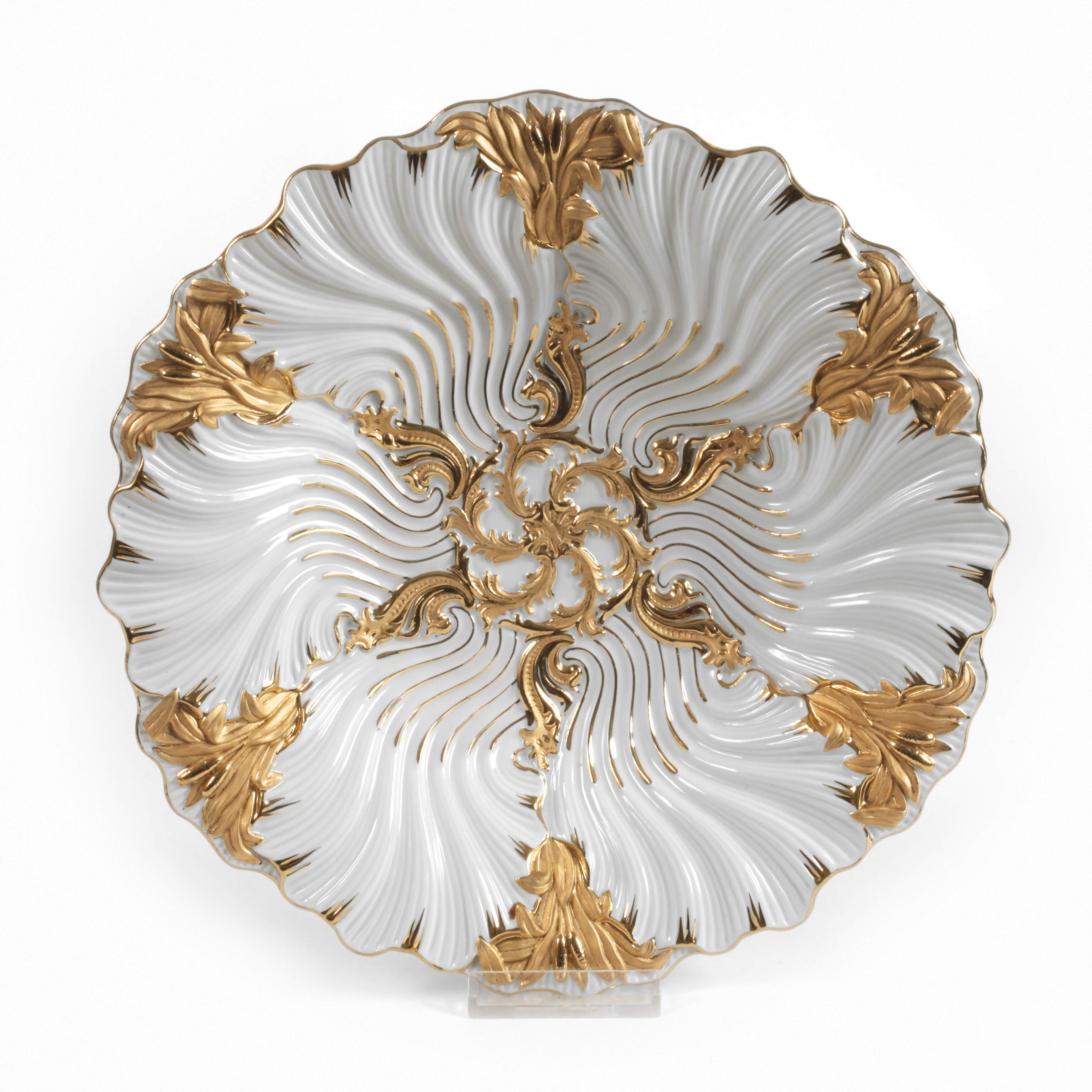 Meissen Prunkschale Muschelrelief