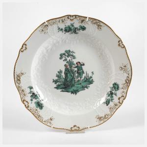 Meissen Wandteller "Figurenmalerei nach Watteau"