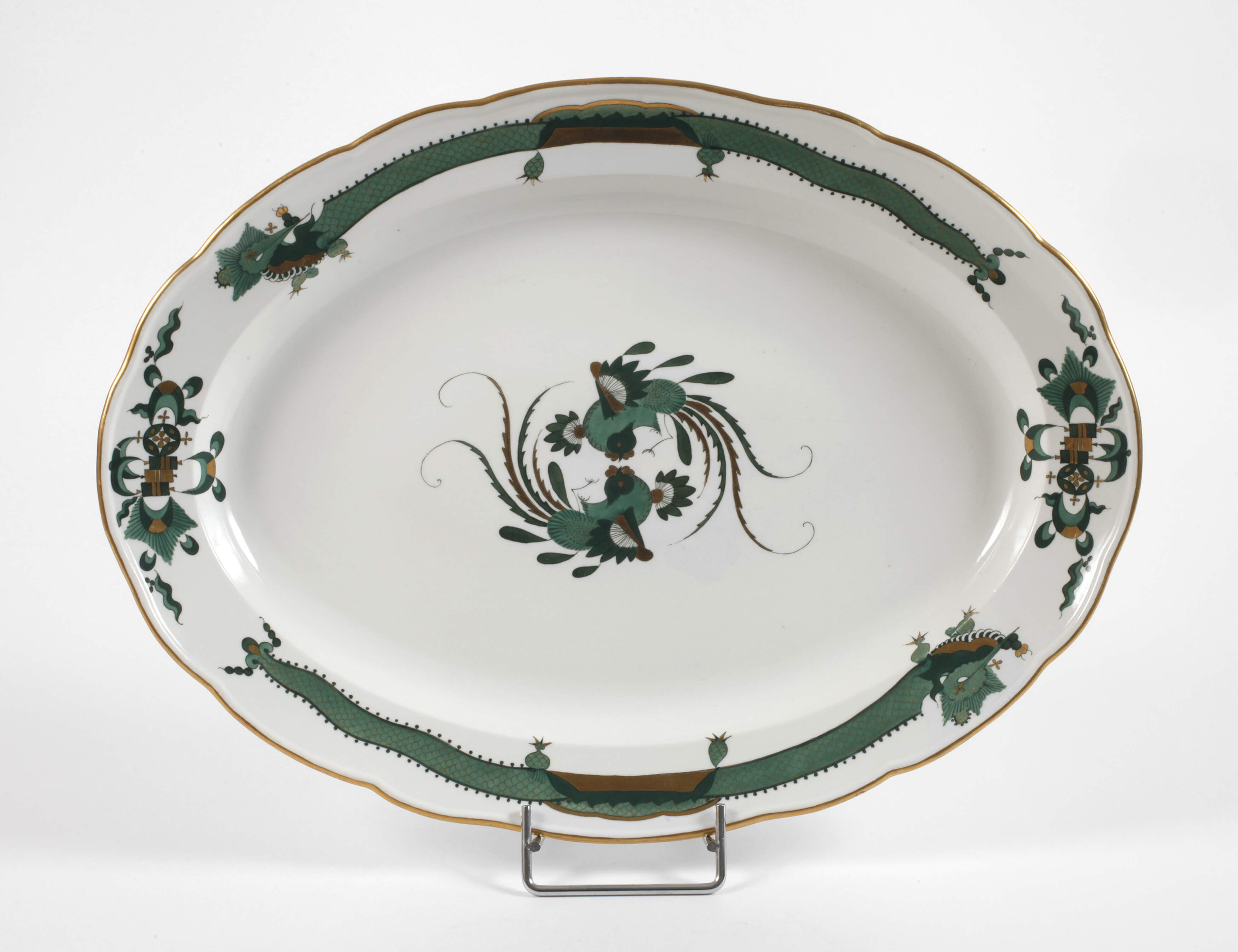 Meissen große Platte "Reicher grüner Drache"