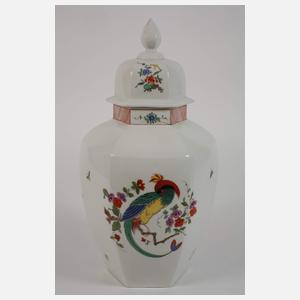 Meissen große Deckelvase Indischmalerei