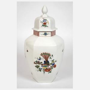 Meissen große Deckelvase Indischmalerei