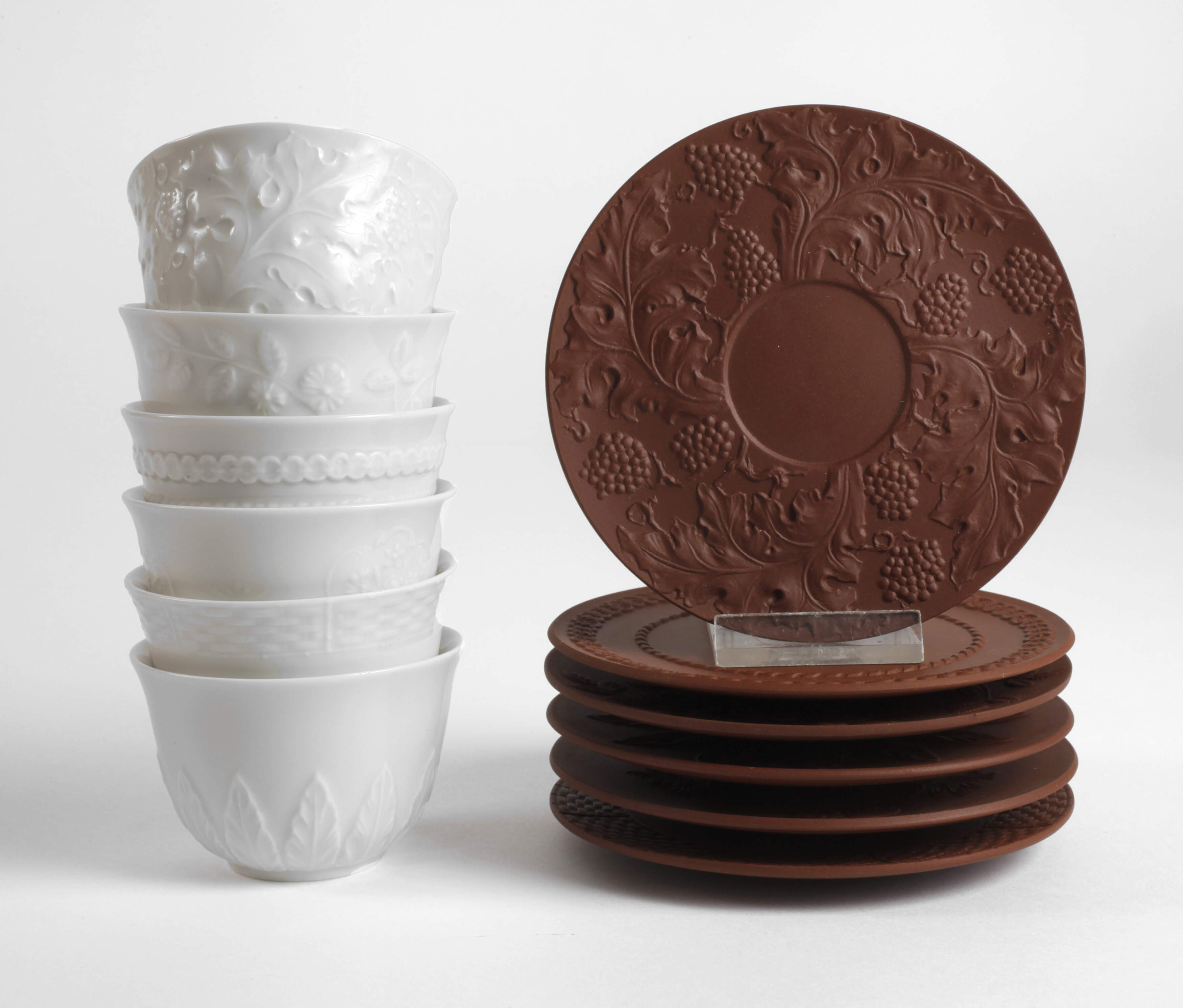 Meissen sechs Jubiläums-Koppchen mit Untertassen