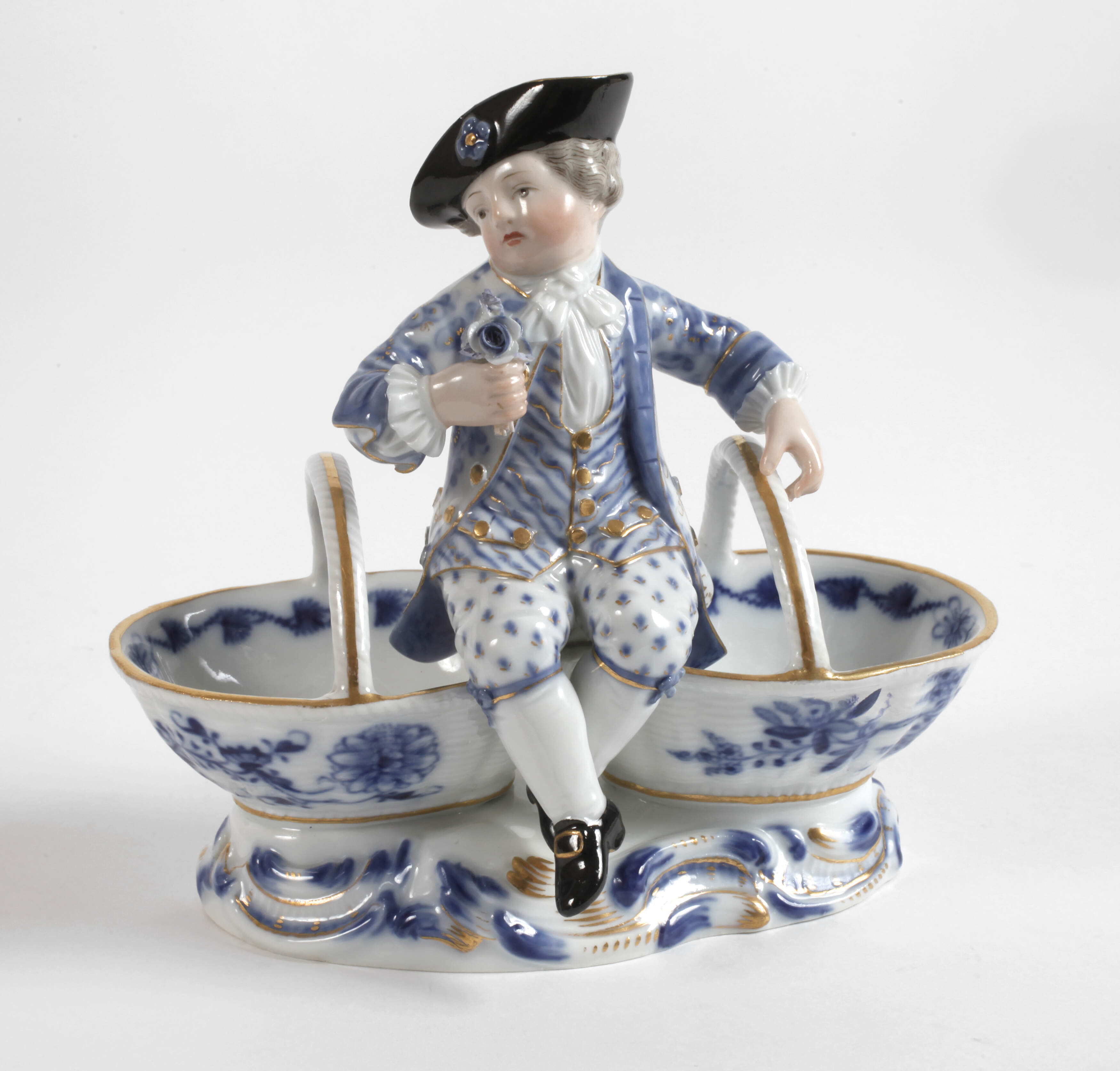 Meissen figürliche Saliere "Zwiebelmuster"